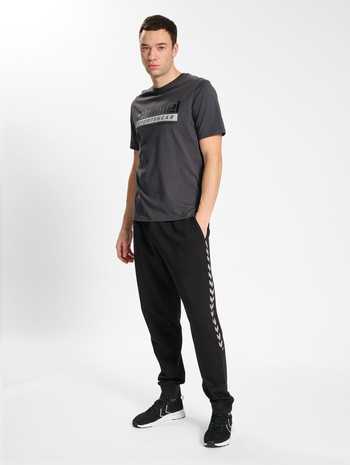 hmlLGC CARSON T-SHIRT, BLACKENED PEARL, model