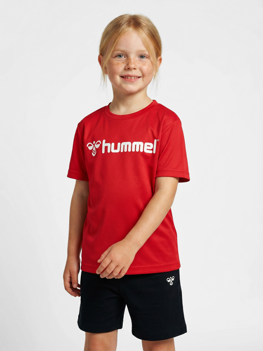 hmlLOGO JERSEY S/S KIDS, TRUE RED, model