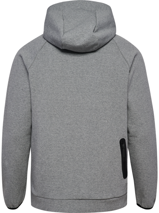 hmlTECH FLEECE REGULAR ZIP HOODIE, GREY MELANGE, packshot