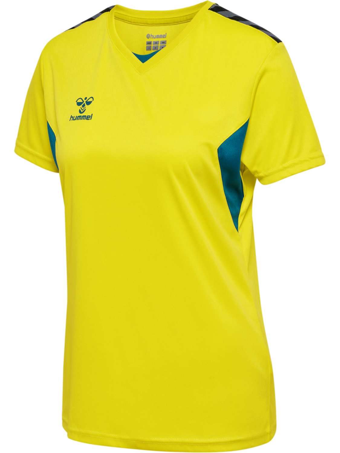 hmlAUTHENTIC PL JERSEY S/S WOMAN, SULPHUR SPRING/BLUE CORAL, packshot