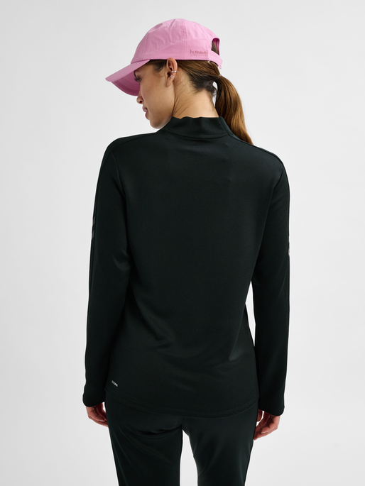 hmlACTIVE PL HALF ZIP WOMAN, BLACK, model