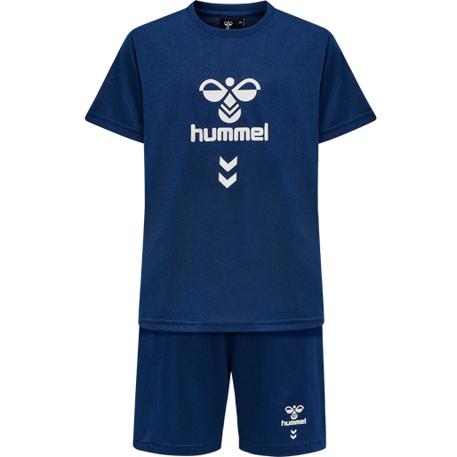 hmlMEGA FOOTBALL SHORTS SET, ESTATE BLUE, packshot