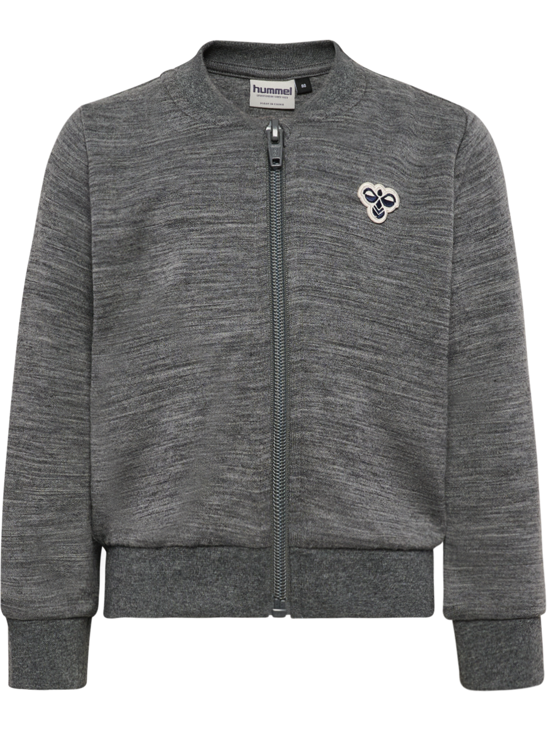 hmlMINI WOOL ZIP JACKET BEE, DARK GREY MELANGE, packshot