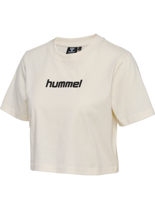 hmlLGC MALU CROPPED T-SHIRT, EGRET, packshot