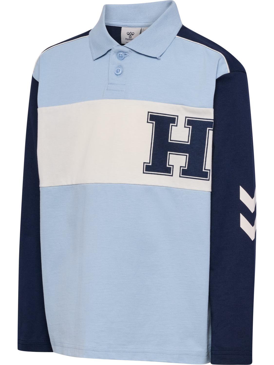 hmlROBIN JERSEY POLO L/S, CASHMERE BLUE, packshot