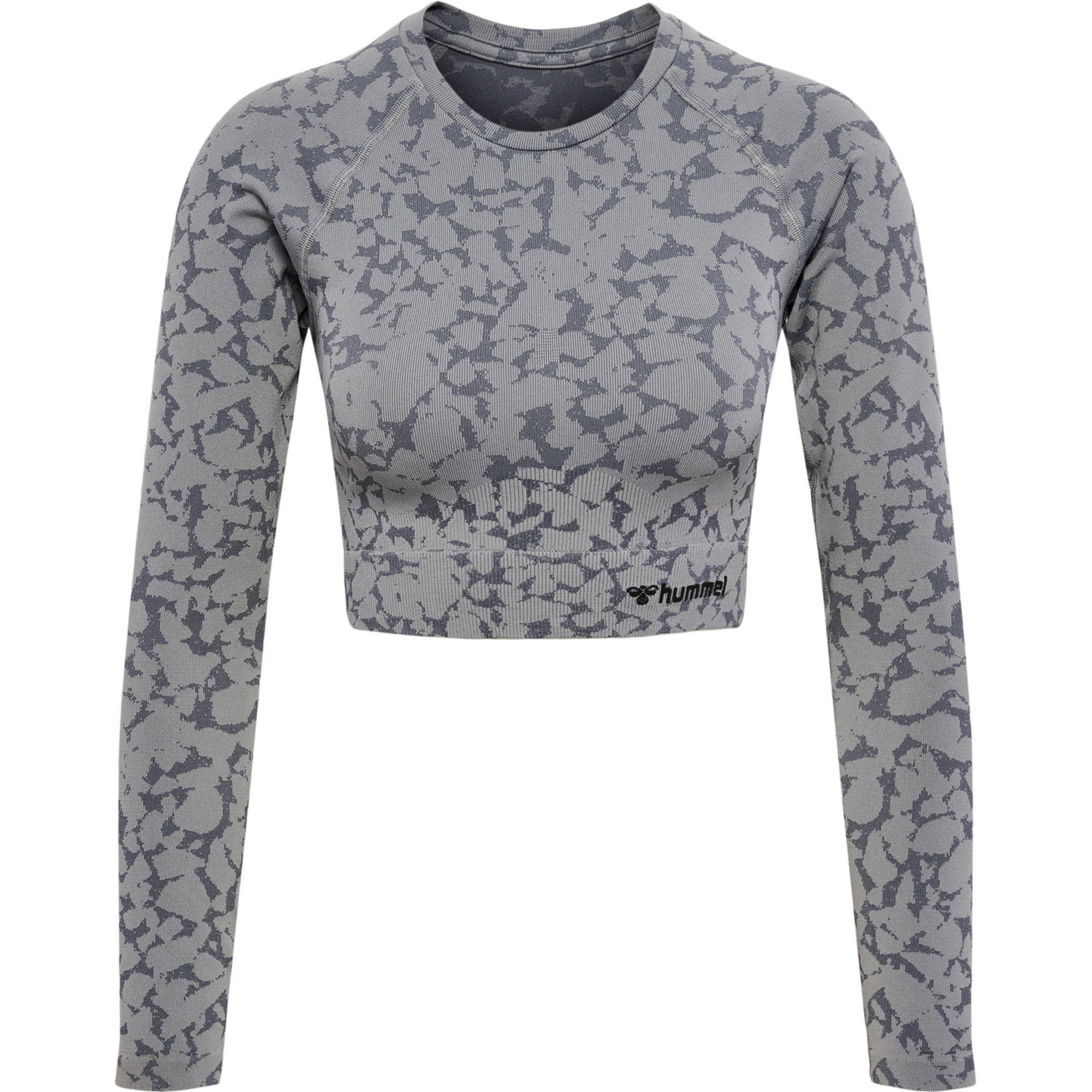 hmlMT PI SEAMLESS CROP T-SHIRT L/S, SHARKSKIN, packshot