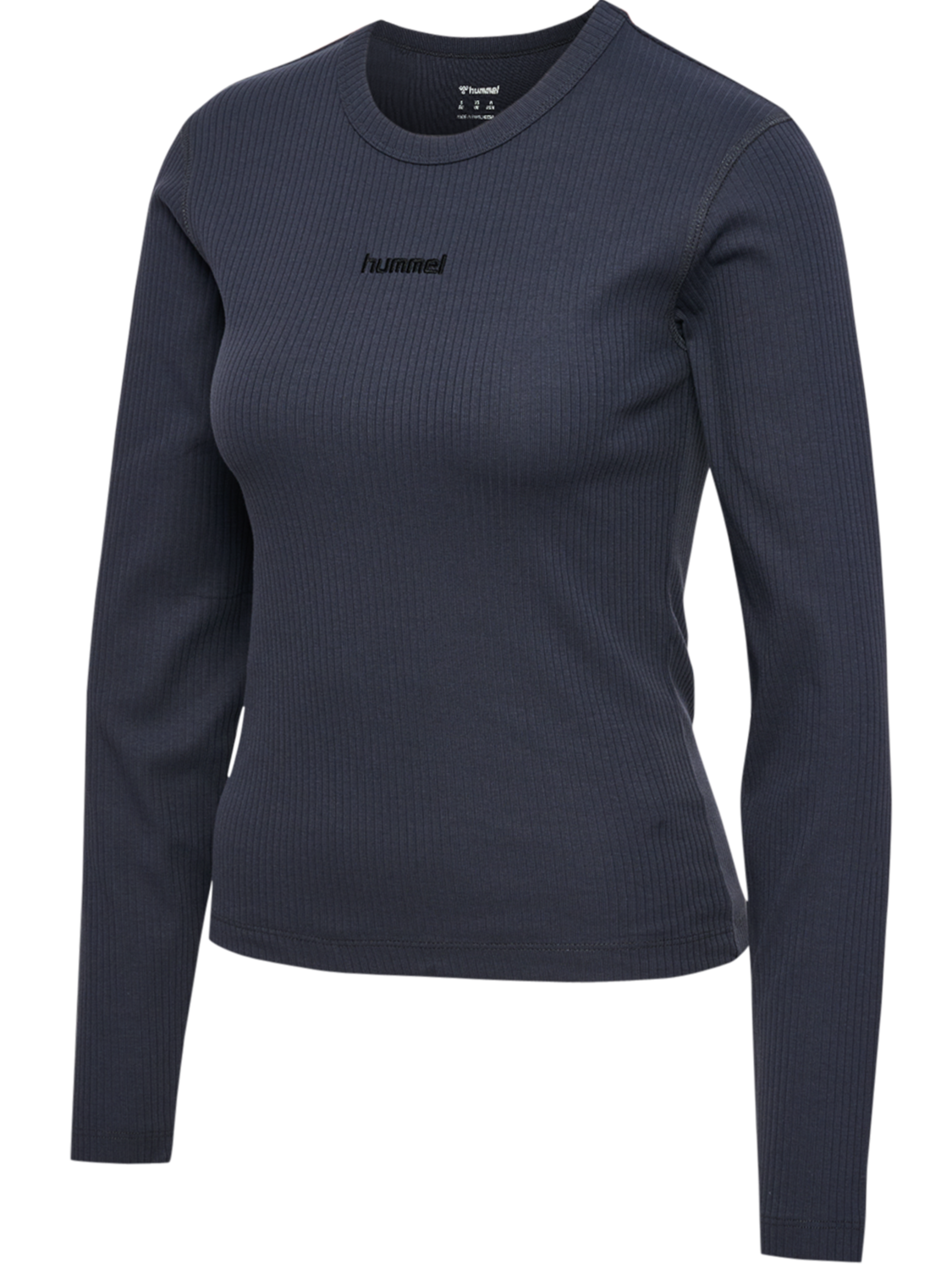 hmlFOUNDATION RIB T-SHIRT L/S, EBONY, packshot