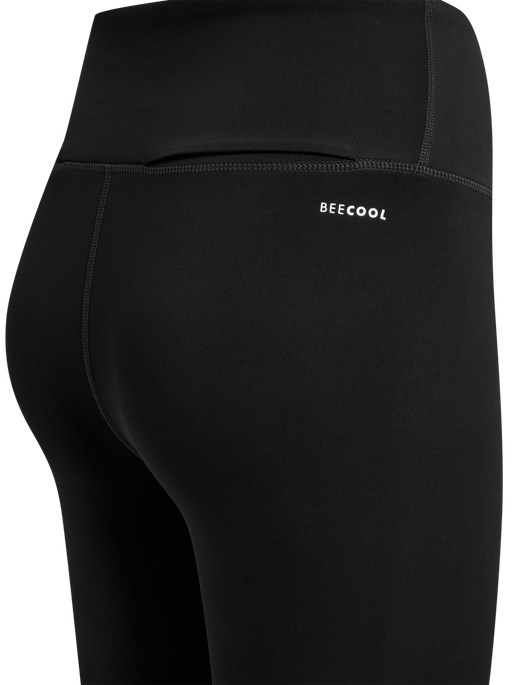 hmlCOURT MID WAIST POCKET TIGHTS W, BLACK, packshot
