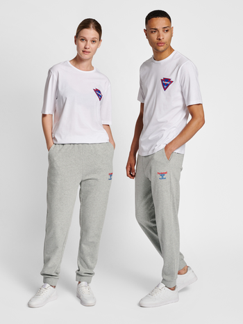 hmlIC DAYTON REGULAR PANTS, GREY MELANGE, model