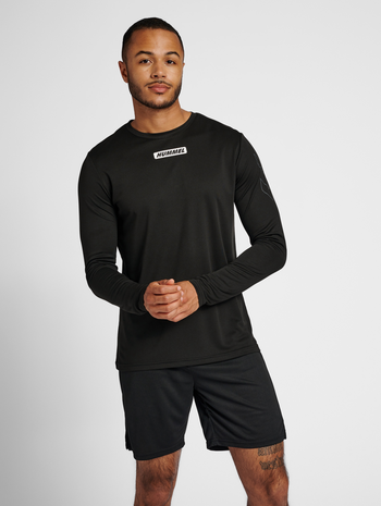 hmlTE TIHALT T-SHIRT L/S, BLACK, model