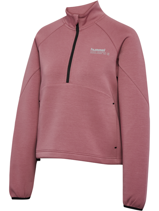 hmlTECH FLEECE WOMEN BOXY HALF ZIP, WISTFUL MAUVE, packshot