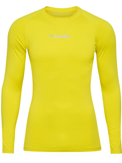 hmlBL PERFORMANCE TEE L/S, BLAZING YELLOW, packshot