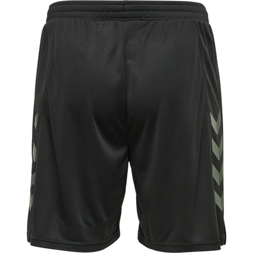 hmlONGRID POLY SHORTS, JET BLACK/FORGED IRON, packshot