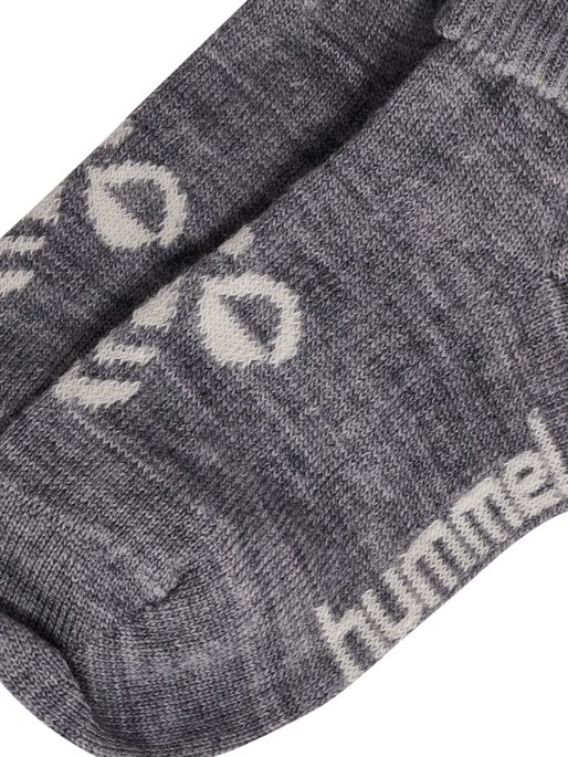 hmlMINI WOOL 2-PACK SOCKS, GREY MELANGE/TWILIGHT MAUVE hmlMINI WOOL 2-PACK SOCKS, GREY MELANGE/TWILIGHT MAUVE, packshot