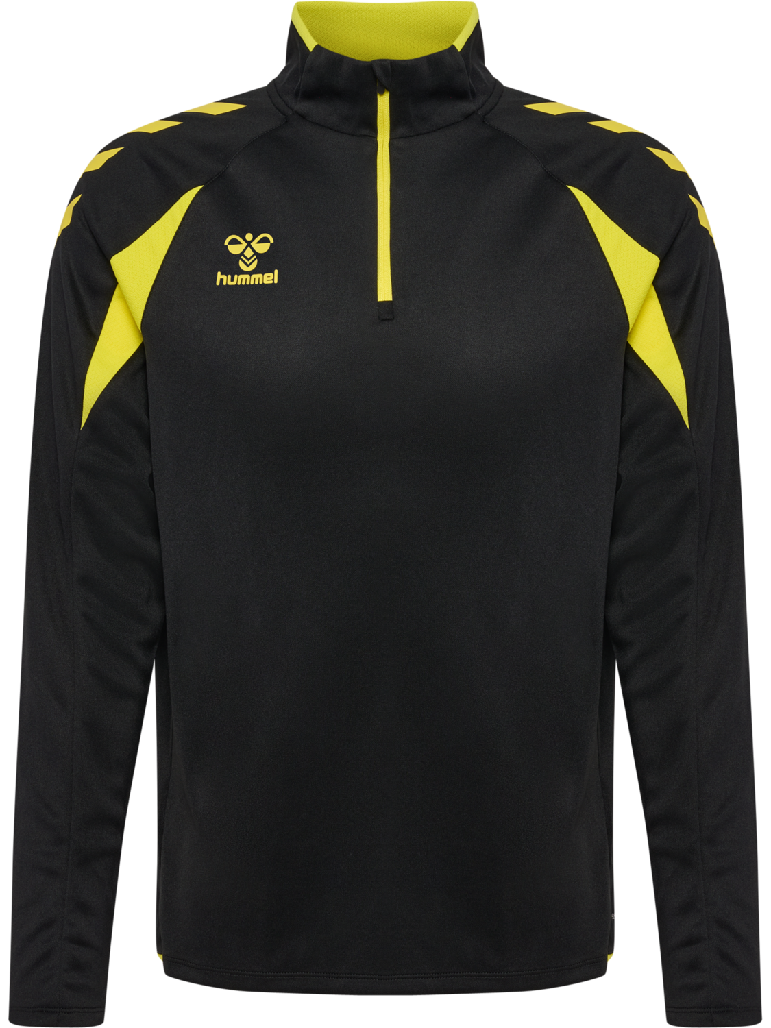 hmlCORE 2.0 HALF ZIP, BLACK/BLAZING YELLOW, packshot