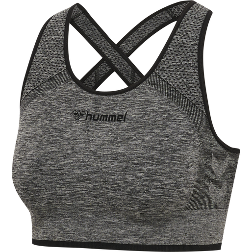 hmlMT UNA SEAMLESS SPORTS TOP, BLACK MELANGE, packshot