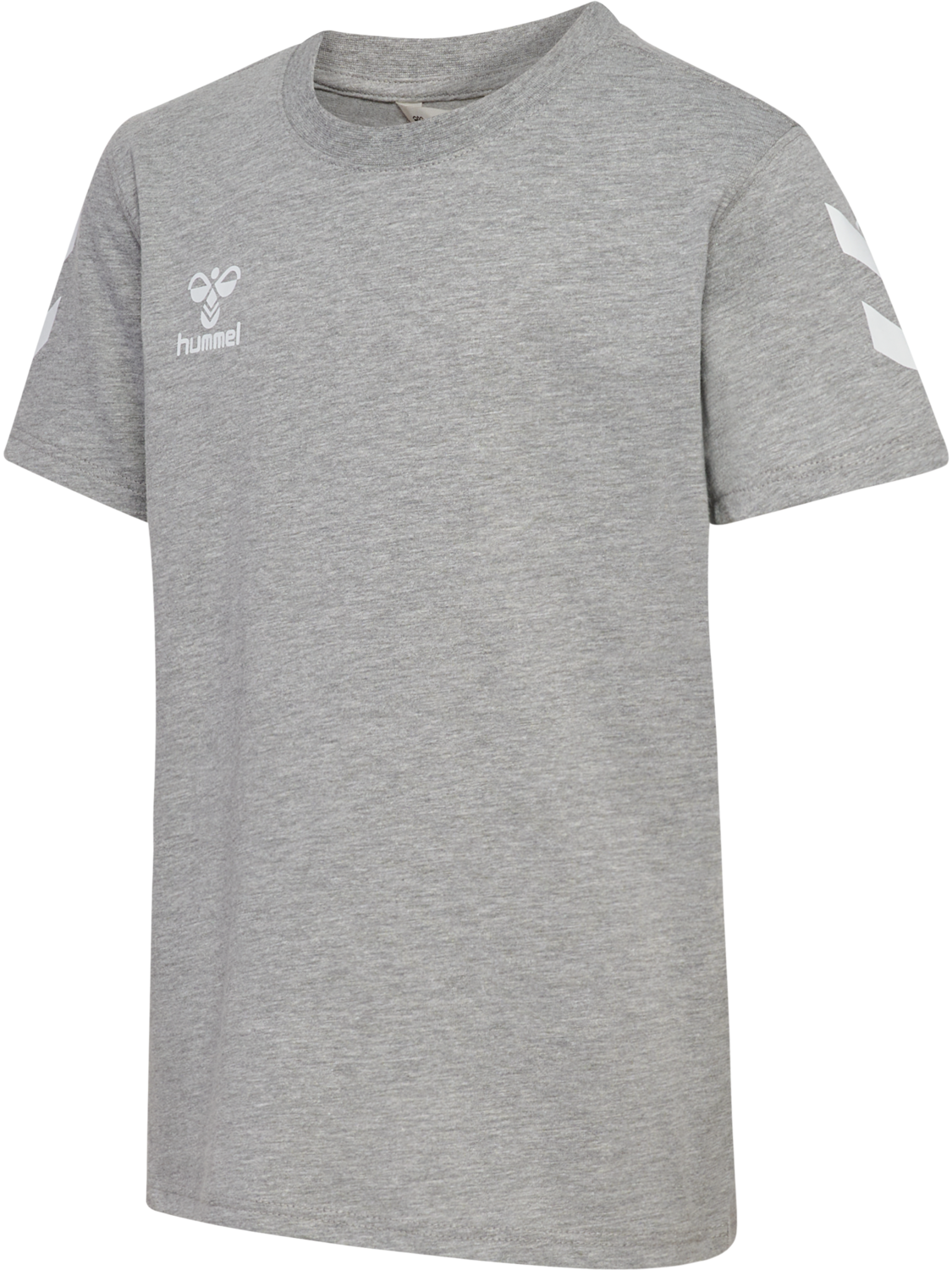 hmlGO 2.0 CHEVRON T-SHIRT S/S KIDS, GREY MELANGE, packshot