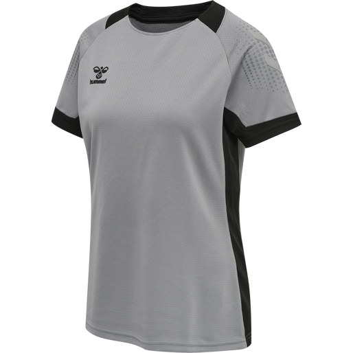 hmlLEAD WOMENS S/S POLY JERSEY, GREY MELANGE, packshot