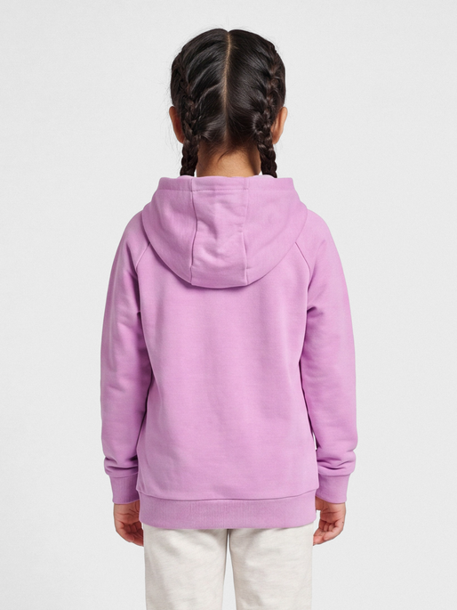 HUMMEL GO KIDS COTTON LOGO HOODIE, ORCHID, model