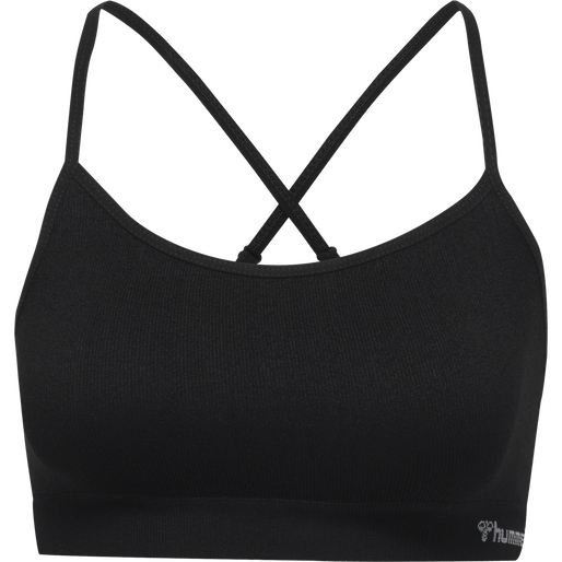 hmlJUNO SEAMLESS BRA, BLACK, packshot