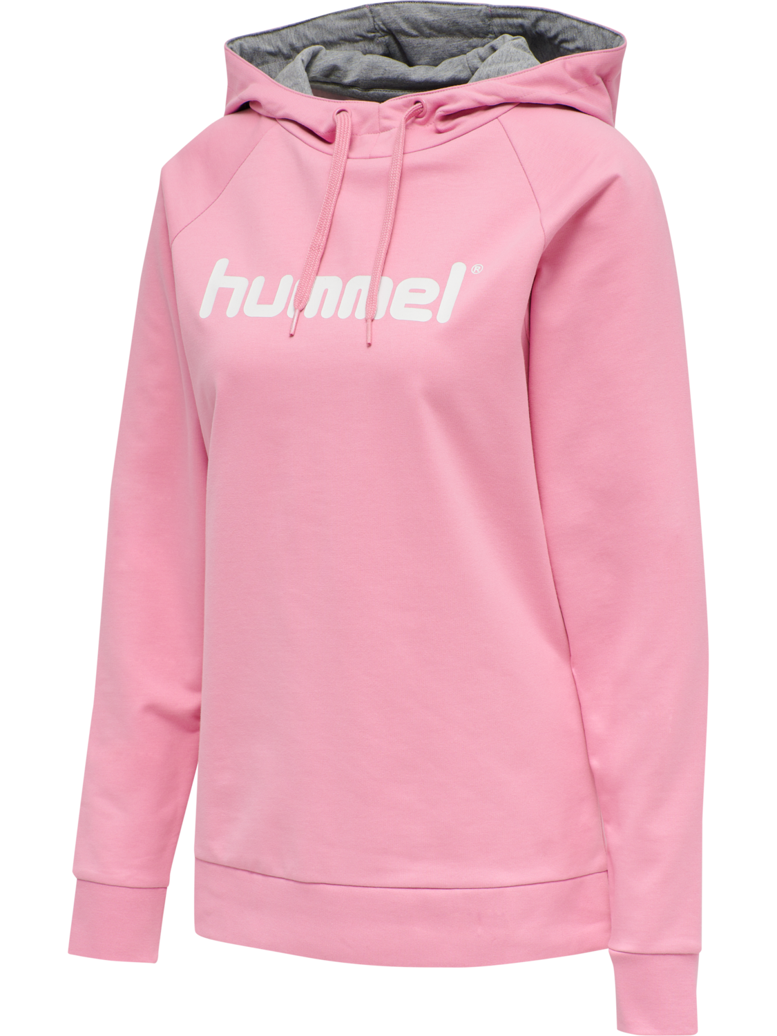 HUMMEL GO COTTON LOGO HOODIE WOMAN, COTTON CANDY, packshot