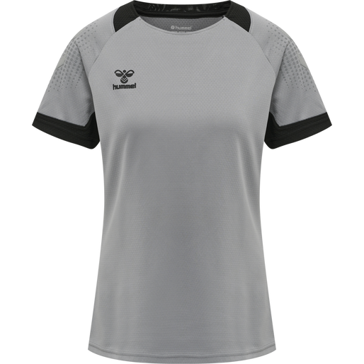 hmlLEAD WOMENS S/S POLY JERSEY, GREY MELANGE, packshot