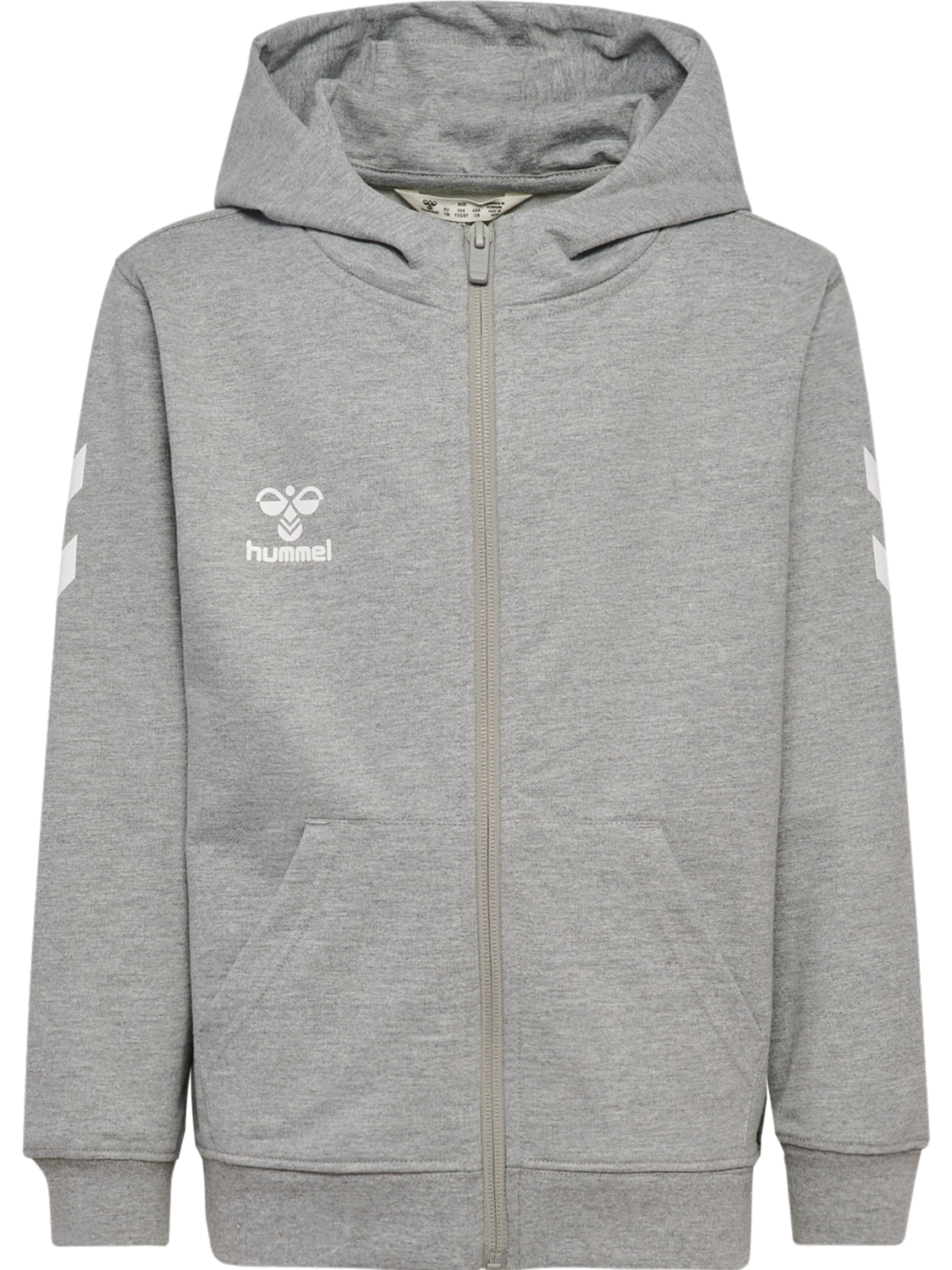 hmlGO 2.0 CHEVRON ZIP HOODIE KIDS, GREY MELANGE, packshot