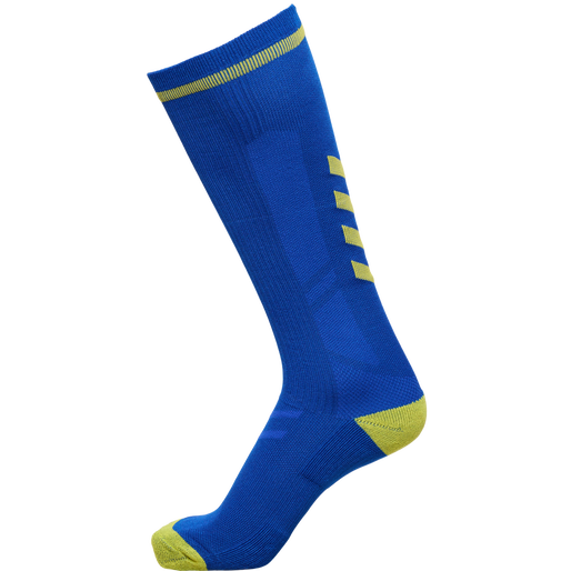 ELITE INDOOR SOCK HIGH, TRUE BLUE/BLAZING YELLOW, packshot