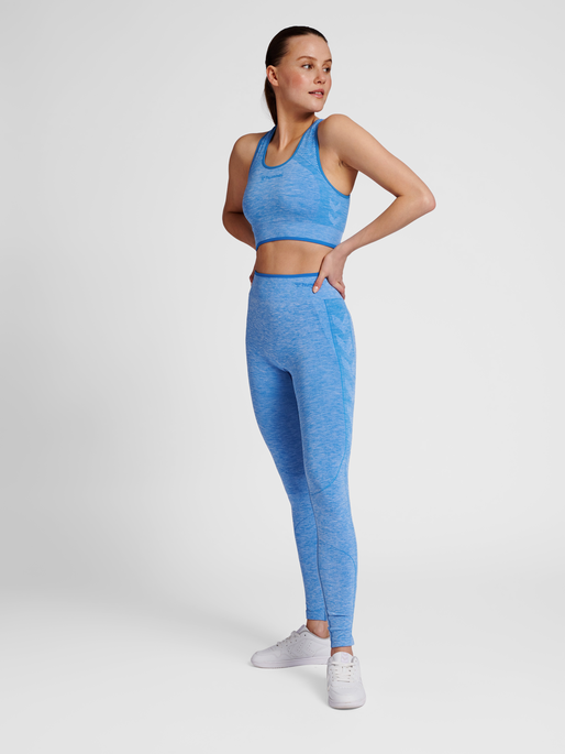 hmlMT UNA SEAMLESS MID WAIST TIGHTS, MARINA MELANGE, model