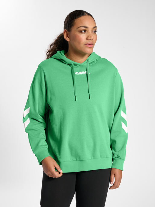 hmlLEGACY WOMAN HOODIE PLUS, GREEN SPRUCE, model