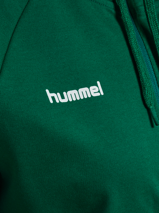 HUMMEL GO COTTON ZIP HOODIE WOMAN, EVERGREEN, packshot