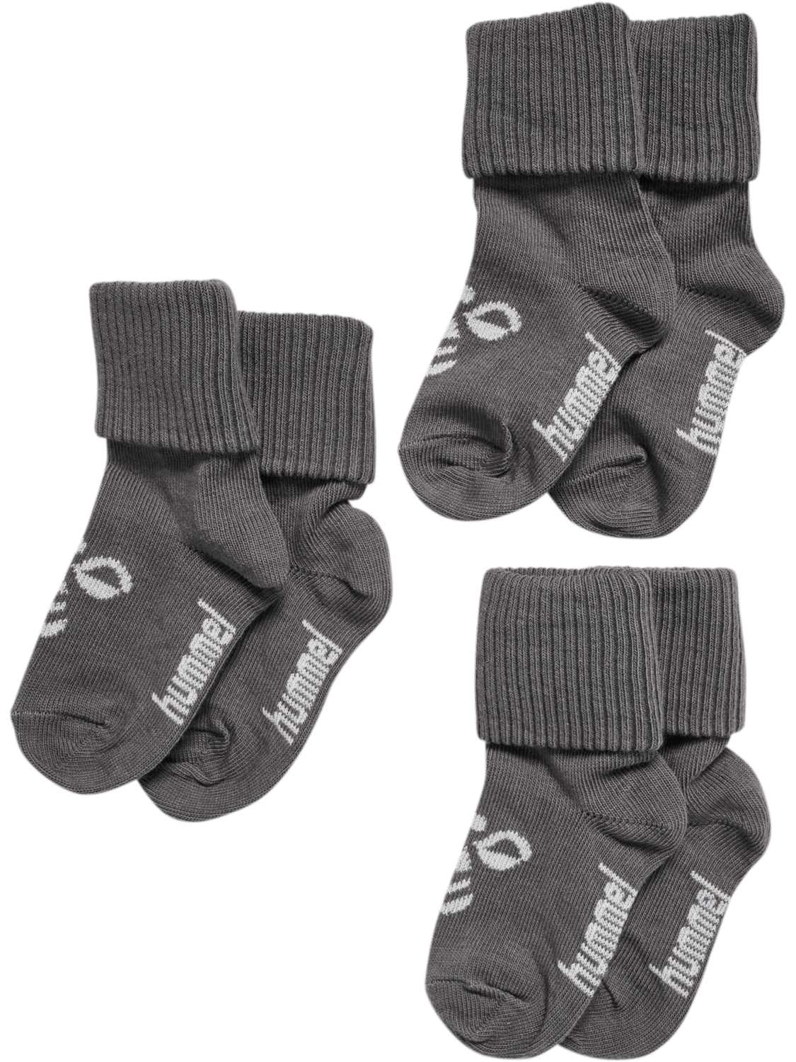 hmlMINI BEE 3-PACK SOCK, DARK GULL GRAY, packshot