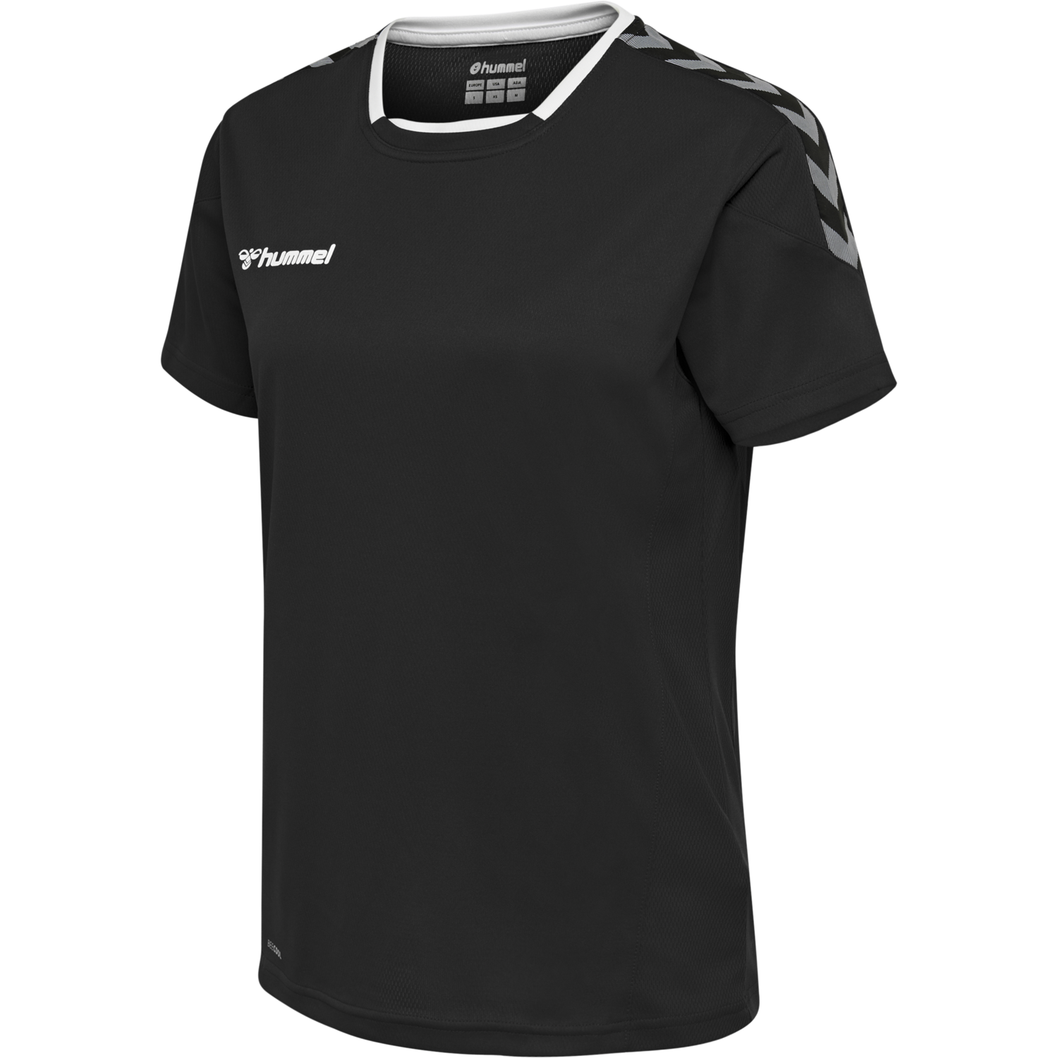 hmlAUTHENTIC POLY JERSEY WOMAN S/S, BLACK/WHITE, packshot