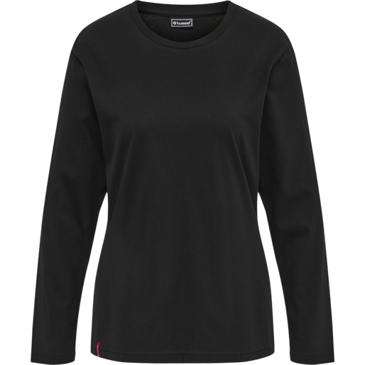 hmlRED BASIC T-SHIRT L/S WOMAN, BLACK, packshot