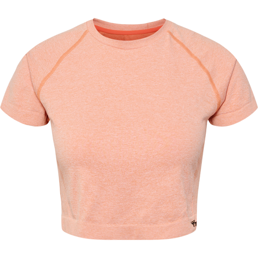 hmlCI SEAMLESS CROPPED T-SHIRT, CANYON SUNSET MELANGE, packshot