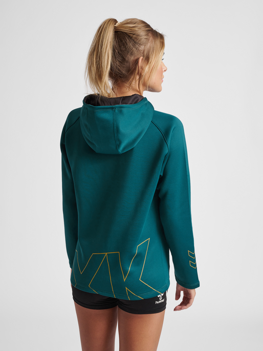 hmlCIMA XK HOODIE WOMAN, BLUE CORAL, model