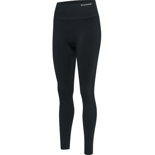 hmlMT FLOW SEAMLESS HW TIGHTS, BLACK hmlMT FLOW SEAMLESS HW TIGHTS, BLACK, packshot