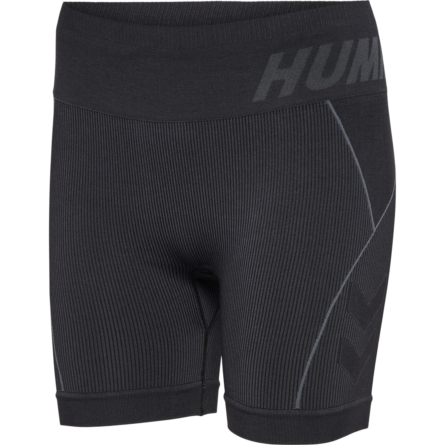 hmlTE CHRISTEL SEAMLESS SHORTS, BLACK/ASPHALT MELANGE, packshot