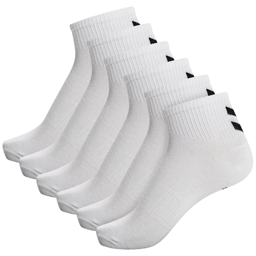 hmlCHEVRON 6-PACK  MID CUT SOCKS, WHITE, packshot