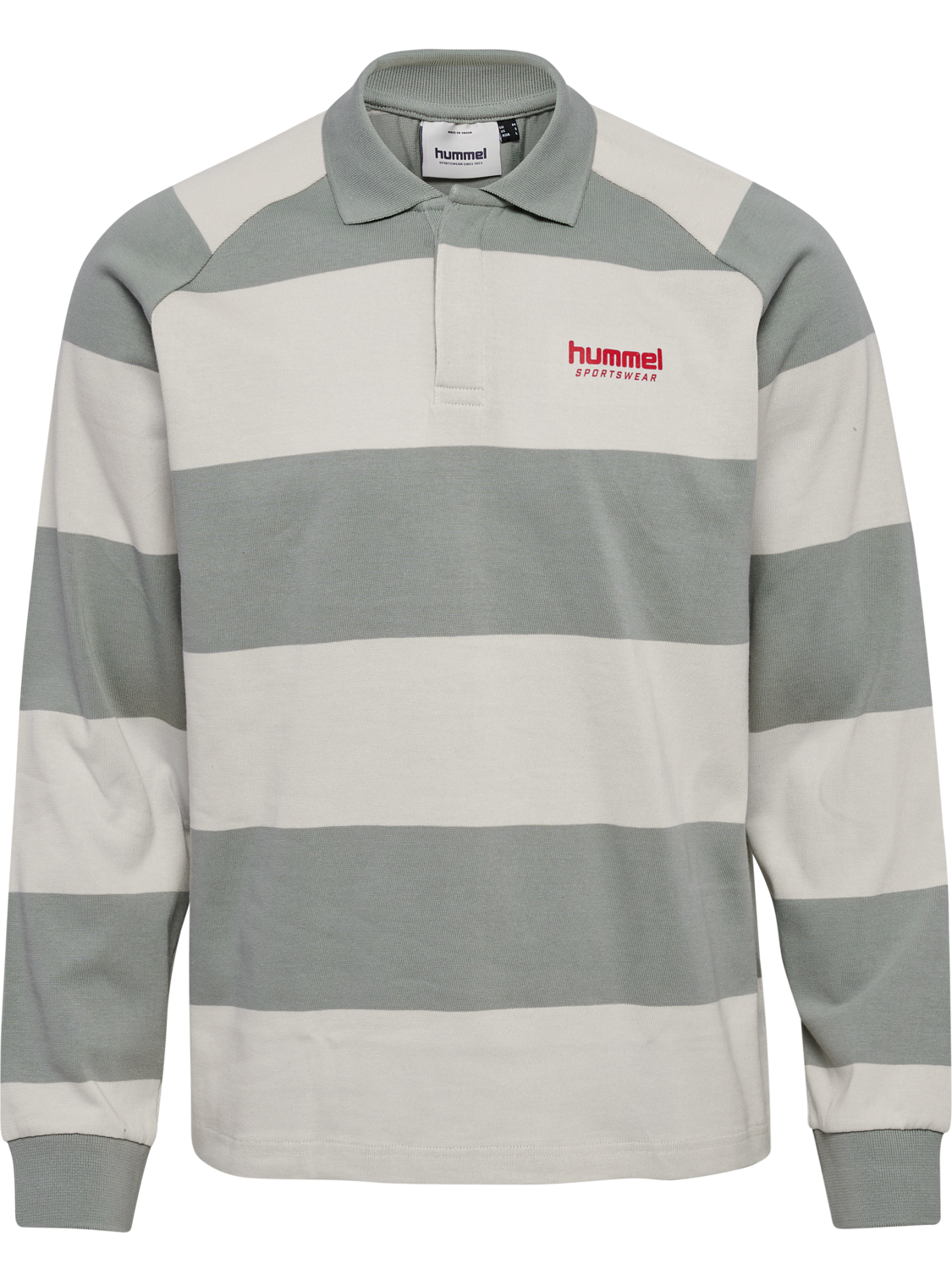 hmlLOOSE STRIPED POLO L/S, BELGIAN BLOCK, packshot