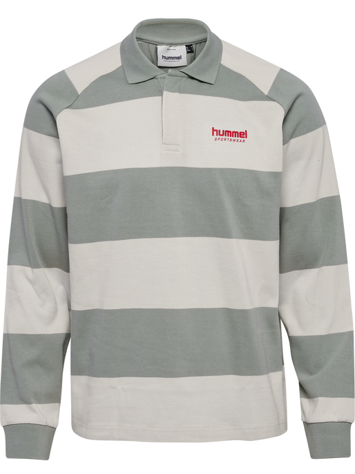 hmlLOOSE STRIPED POLO L/S, BELGIAN BLOCK hmlLOOSE STRIPED POLO L/S, BELGIAN BLOCK, packshot