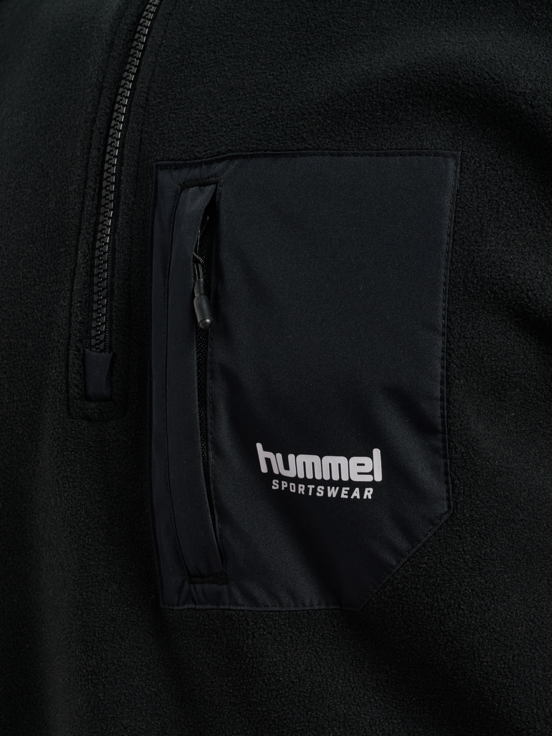 hmlFLEECE HALFZIP SW, BLACK, packshot