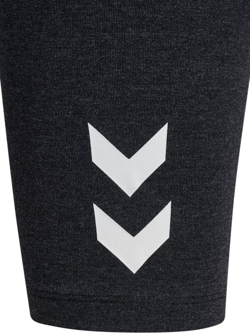 hmlJR LOGO SHORT  TIGHTS, BLACK MELANGE hmlJR LOGO SHORT  TIGHTS, BLACK MELANGE, packshot