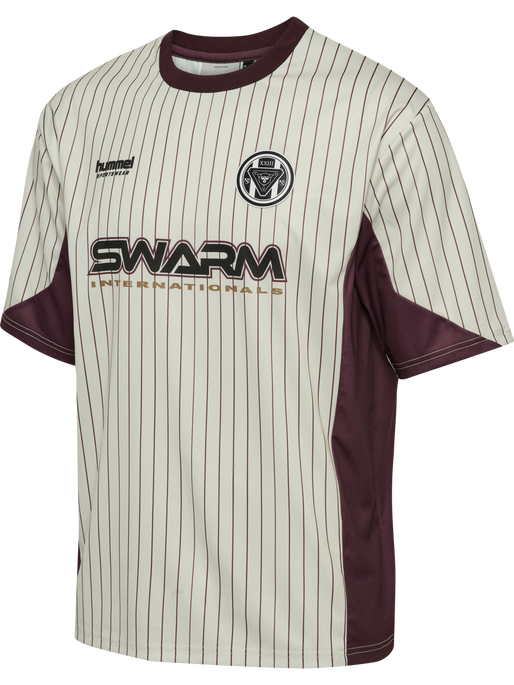 hmlLOOSE JERSEY SS STRIPE TOPSCORER, TOFU hmlLOOSE JERSEY SS STRIPE TOPSCORER, TOFU, packshot