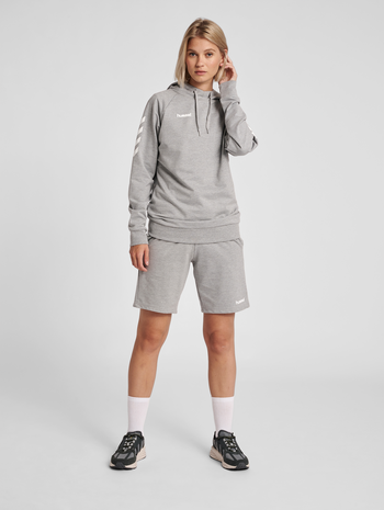 HUMMEL GO COTTON HOODIE WOMAN, GREY MELANGE, model