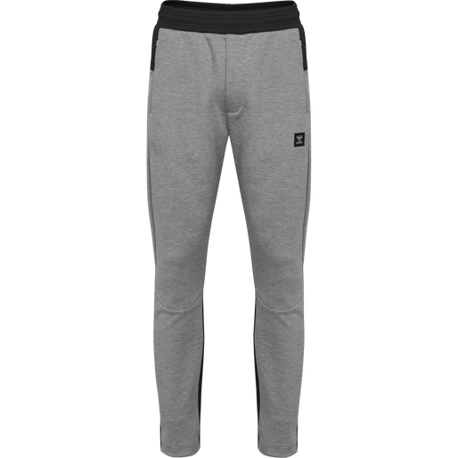 hmlTROPPER TAPERED PANTS, GREY MELANGE, packshot