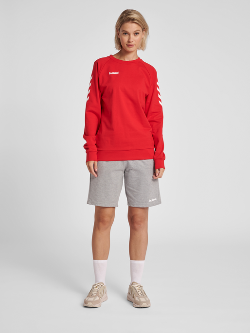 HUMMEL GO COTTON SWEATSHIRT WOMAN, TRUE RED, model