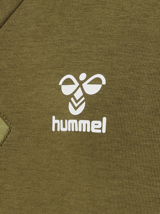 hmlTRAVEL SWEAT HOODIE KIDS, MILITARY OLIVE, packshot