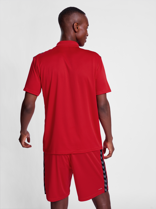 hmlAUTHENTIC FUNCTIONAL POLO, TRUE RED, model