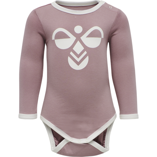 hmlFLIPPER BODY L/S 2-PACK, GREY MELANGE/WOODROSE, packshot